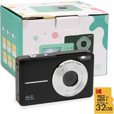 Koah 44mp fhd point and shoot digital black camera with 16x power zoom bundle