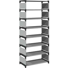 Grey - Steel Shoe Racks vidaXL 8-Tier Grey 54 x 28 x 124 cm Shoe Rack