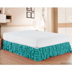 Microfiber Valance Sheets Elegant Comfort Luxurious Premium Bed Skirt 15inch Drop Valance Sheet Turquoise