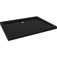 vidaXL Duschkar Rektangulärt ABS Svart 70x90 cm