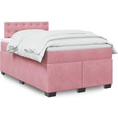 Roze Bedden vidaXL Boxspring Met Matras Fluweel Roze 120x190 cm