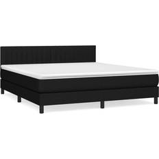 vidaXL Boxspring Met Matras Stof Zwart 160x200 cm