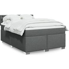vidaXL mit Matratze 160x200 cm Dunkelgrau Boxspringbett