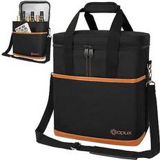 OPUX Insulated Padded Wine Cooler Bag 6 Bottle Carrier Tote