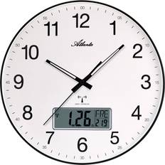 Atlanta Wall Clocks Atlanta With Radio Reception Ana-Digi Black Wall Clock