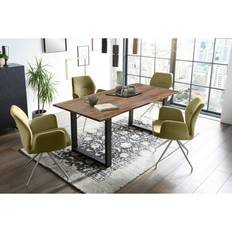 SalesFever 5-Piece Silver 75cm H x 180cm W x 90cm D Dining Set 5pcs