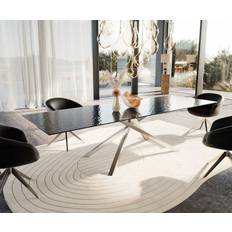Møbler DeLife Edge 300x100 Reliefglas Rauchschwarz Esstisch