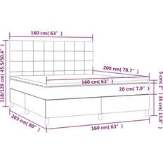vidaXL mit Matratze Blau 160x200 cm Boxspringbett