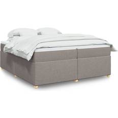 200cm Bedpakketten vidaXL Boxspringbett mit Matratze 200x200 cm Taupe Betten-Sets