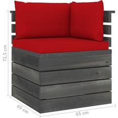 Rot Sofas vidaXL Garten-Paletten- Mit Kissen Kiefernholz Sofa