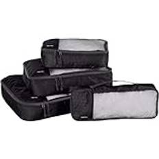 4 Piece Packing Travel Organizer Set Small Medium Slim Black