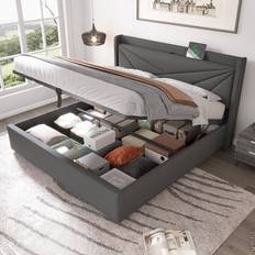 Polsterbett 160 x 200 cm mit USB Typ-C
