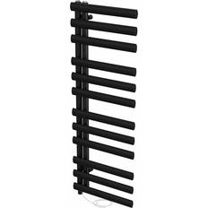 Heated Towel Rails Belfry Heating Naoma Designer Heated Towel Rail Black 120cm H X 45cm W X 7.2cm D