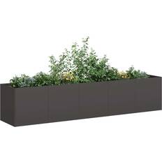 Blomlådor Odlingslådor på rea vidaXL Odlingslåda Svart 200 x 40 x 40 cm Kallvalsat Stål 40x400x40cm