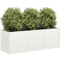 vidaXL Odlingslåda Vit 120x40x40 cm Kallvalsat Stål