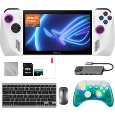 Game Consoles ASUS ROG Ally 512GB Gaming Handheld 7-inch Touchscreen 120Hz FHD 1080p AMD Ryzen Z1 Processor, Mytrix Black Ice Hall Effect Wireless Pro Controller, Hub, 128GB MicroSD, Keyboard &Mouse, 8 in 1 Bundle