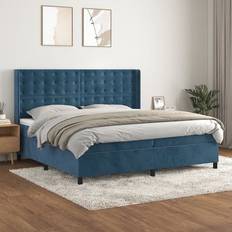 Senge & Madrasser vidaXL Med Madras 200x200 cm Fløjl Mørkeblå Kontinentalseng