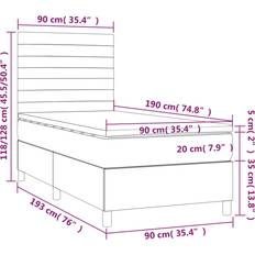 Senge & Madrasser vidaXL Med Madras 90x190 cm Stof Cremefarvet Kontinentalseng