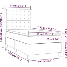Senge & Madrasser vidaXL 90 x 190 cm Kunstlæder Cappuccinofarvet Kontinentalseng