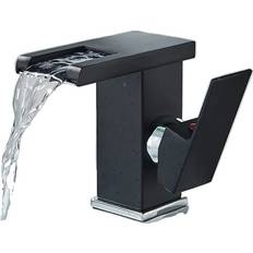 OEM LED Hydroelektrisk Badrumskranar Vattenfall Design Black Chrome