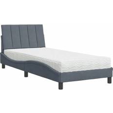 200cm Bedpakketten vidaXL Bed Met Matras Fluweel Donkergrijs 80x200 cm