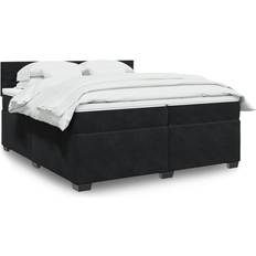 vidaXL Ramsäng Med Madrass Svart 200x200 cm Kontinentalsäng