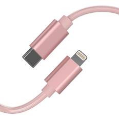 Talk Works USB C to Lightning Cable Charger Compatible w/iPhone 13/13 Pro/13 Pro Max/14/14 Plus/14 Pro/14 Pro Max, iPad, 10' Braided Cord MFI Certified (Rose Gold)