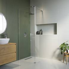 Showers Corvus Wet Room Shower Screen 1400mm Frameless 300mm Hinged