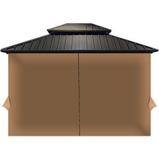 Black Pavilion Side Walls Aoodor Gazebo Curtain Replacement Universal 4-Panel Sidewalls 10' x 12'