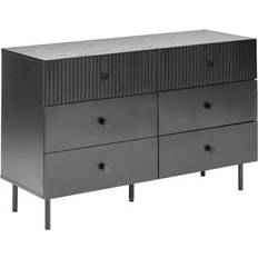 Lino Comò Beliani 6 Black Coventry Chest of Drawer