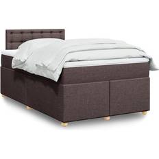 vidaXL Med Madras 120x190 cm Stof Mørkebrun Kontinentalseng