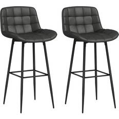 Hocker Homcom Drehbar Barhocker 2er-Set Dunkelgrau Sitzhocker 2Stk.