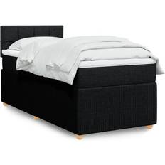 80 cm Kontinentalsenge vidaXL Med Madras 80x200 cm Stof Sort Kontinentalseng