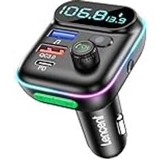 Display FM Transmitters Lencent Wireless Bluetooth 5.0 Car FM Transmitter