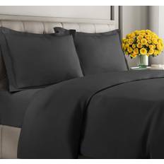CGK Unlimited Extra Soft King Size Set 104" x 90" Duvet Cover Black (264.2x228.6cm)