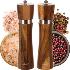 Kökstillbehör Ruhhy Salt- och Pepparkvarnar i Trä Set med 2 Saltkvarn, Pepparkvarn 2st