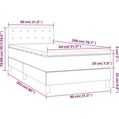 80cm Kontinentalsängar vidaXL Ramsäng Med Madrass Mörkgrön 80x200 cm Kontinentalsäng