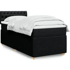 vidaXL Ramsäng Med Madrass Svart 90x190 cm Kontinentalsäng
