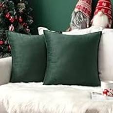 MIULEE Velvet Decorative Square Christmas Throw Pillow Case 45cm x 45cm Set of 2 Cushion Cover