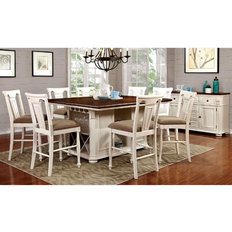 Rosalind Wheeler Hecker Person Counter Height 3.0 H in Brown White Dining Set