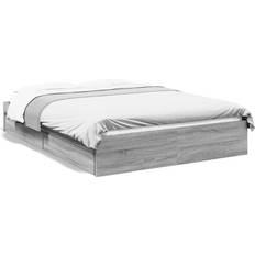 Beds & Mattresses vidaXL Bed Frame with Drawers 135x190 cm Double