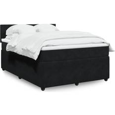 140cm - Svarta Sängar vidaXL Ramsäng Med Madrass Svart 140x190 cm Kontinentalsäng