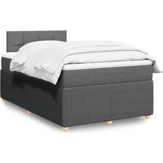 VidaXL 120 cm Kontinentalsenge vidaXL Med Madras 120x200 cm Stof Mørkegrå Kontinentalseng