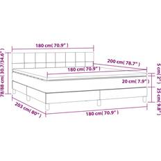 vidaXL Med Madras 180x200 cm Stof Cremefarvet Kontinentalseng
