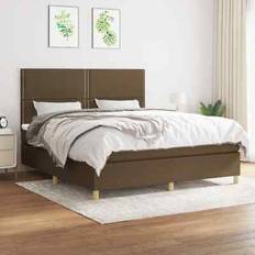 vidaXL Ramsäng Med Madrass 180x200 cm Taupe Kontinentalsäng