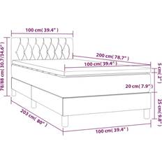 vidaXL Box Spring Con Colchón 100x200 cm Cama Continental