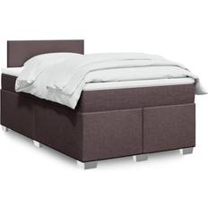 Senge & Madrasser vidaXL Med Madras 120x200 cm Stof Mørkebrun Kontinentalseng