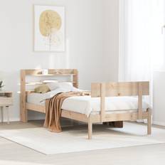 Beds & Mattresses vidaXL Bed Frame with Headboard 90x200 cm Solid Wood Pine