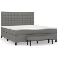 160cm Lits vidaXL à Sommier Tapissier avec Matelas 160x200 cm Lit Continental