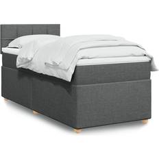 Senge & Madrasser vidaXL Med Madras 100x200 cm Stof Mørkegrå Kontinentalseng